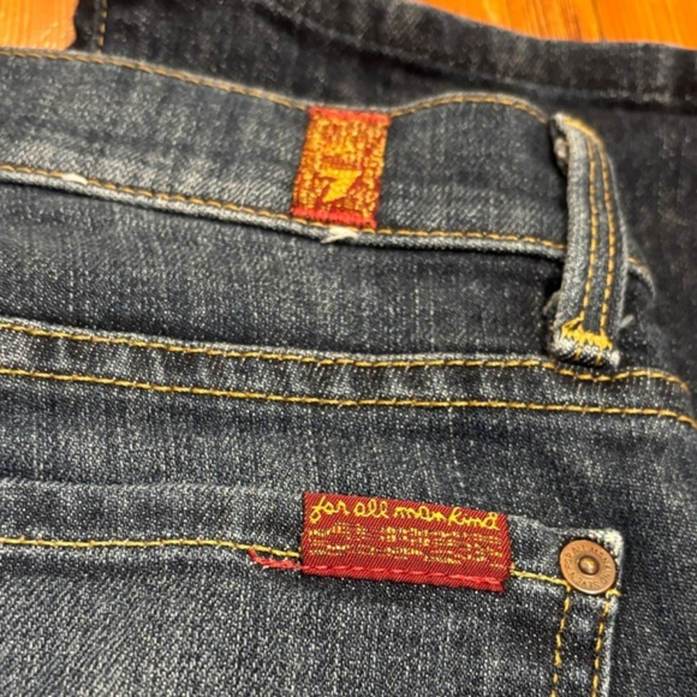 7 For All Mankind Straight Leg Jeans Dark Wash Pocket Size 24 - Picture 5 of 5